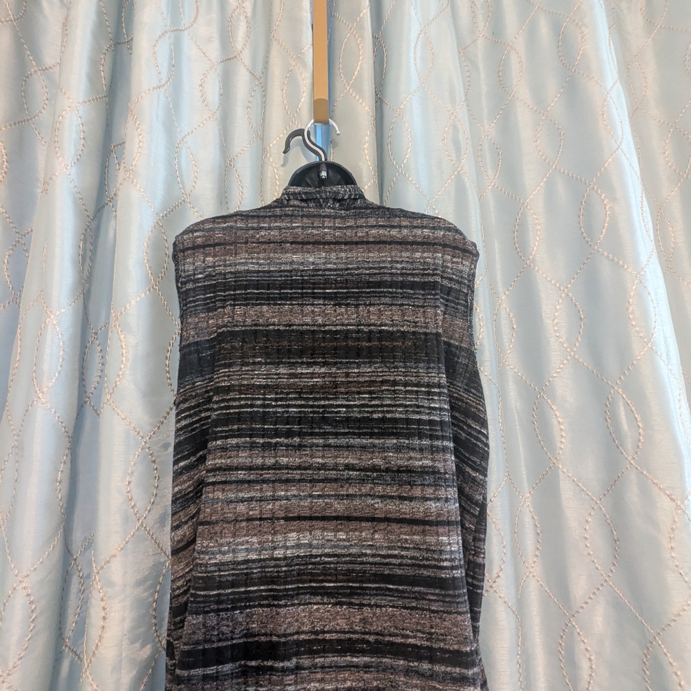 Apt 9 Striped Sleeveless Cardigan Vest - XL - Picture 3 of 4